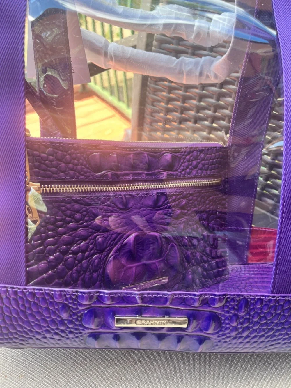 NWT Brahmin BROOKE SEAGATE in ROYAL PURPLE Tote with wristlet
